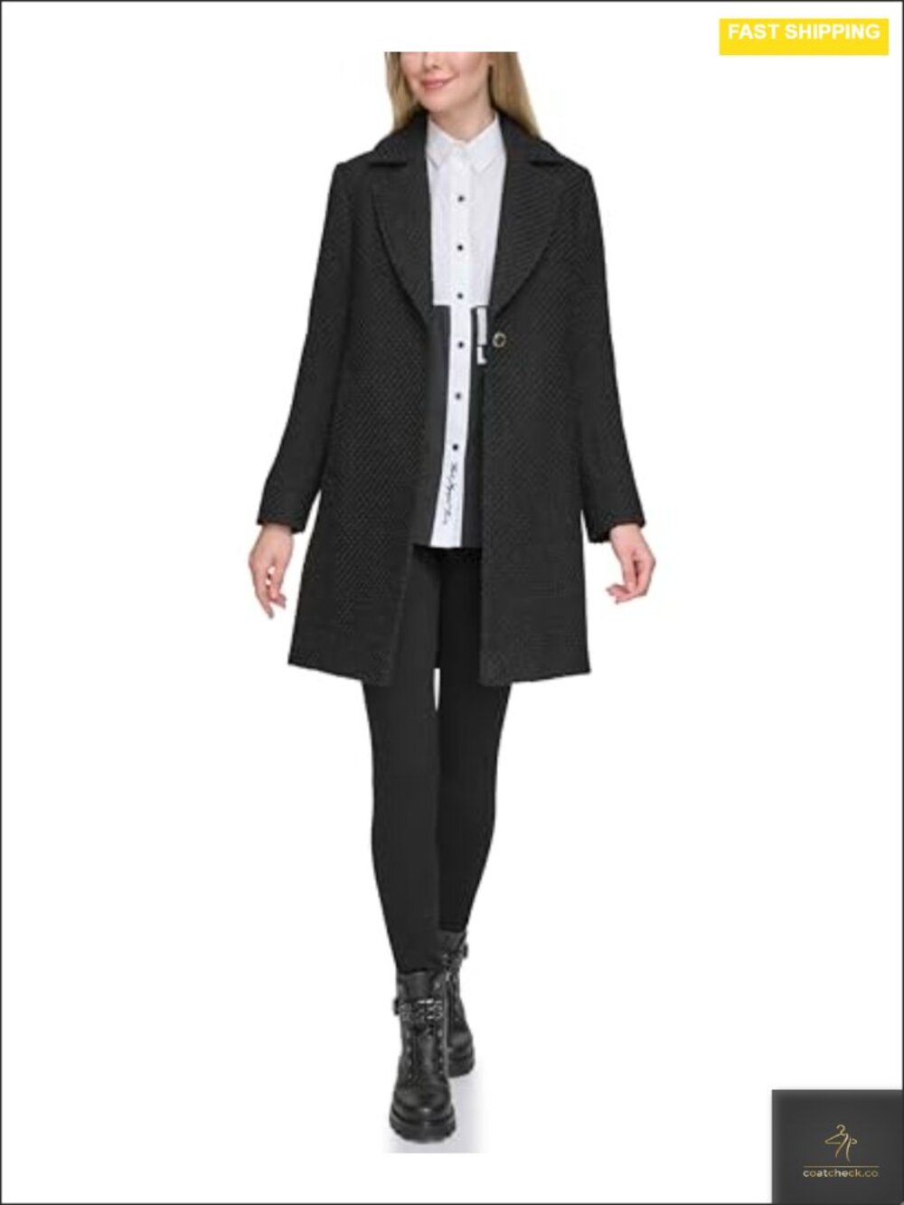 Wool Classic One Button Blazer Solid Texture